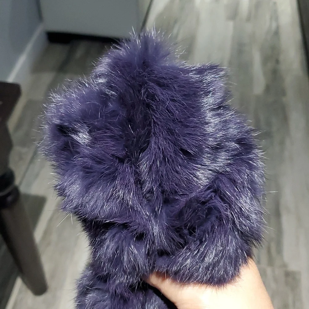 Purple Rabbit Fur Accessory